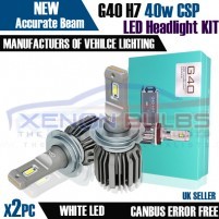 H7 G40 CANBUS ERROR FREE WHITE LED KIT 6500K MOT LEGAL ACCURATE BEAM P..